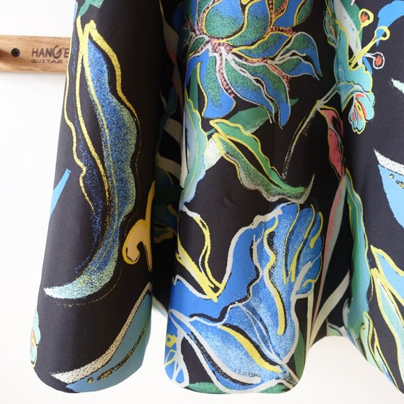 H&M scuba floral Hawaiian midi circle Neoprene skirt 6 4 - Picture 11 of 16